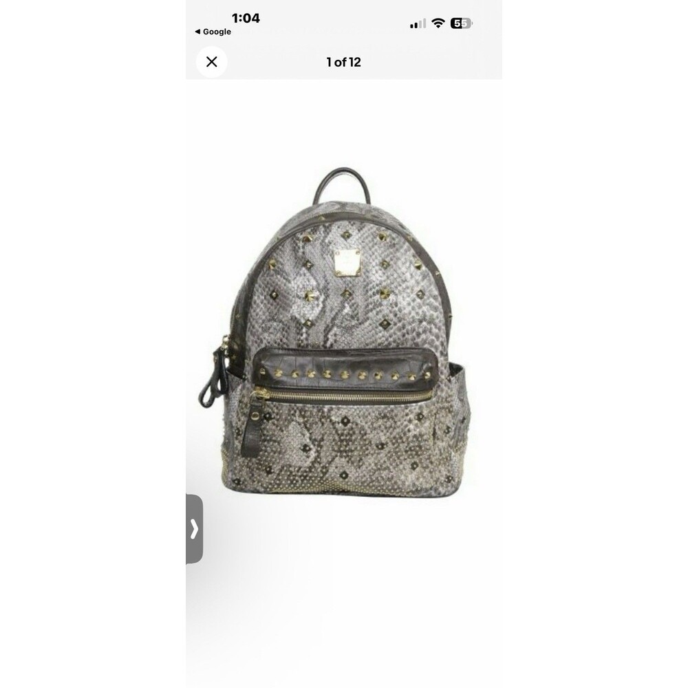 MCM Small Python Stud Armour Backpack